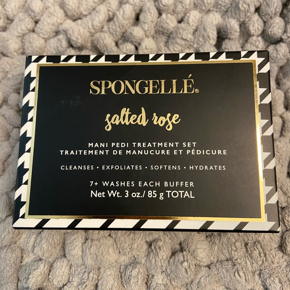 Spongelle Salted Rose Mani Pedi Treatment Set - Black and Gold